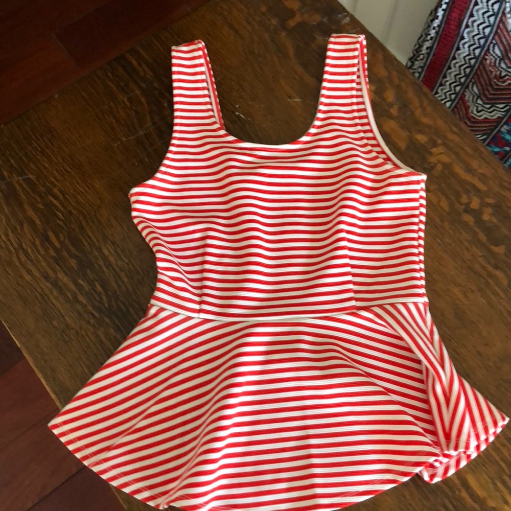 Striped peplum tank
